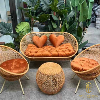 Bàn Ghế Giả Mây Mẫu 01