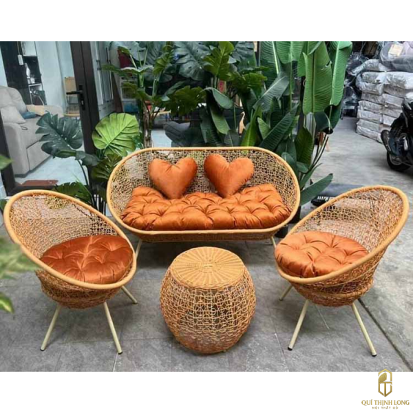 Bàn Ghế Giả Mây Mẫu 01